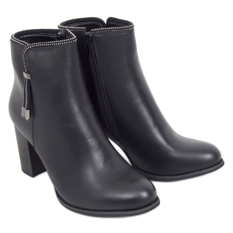 Black high-heeled boots Z145 Black