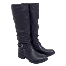 Black women's boots black 7501 Black