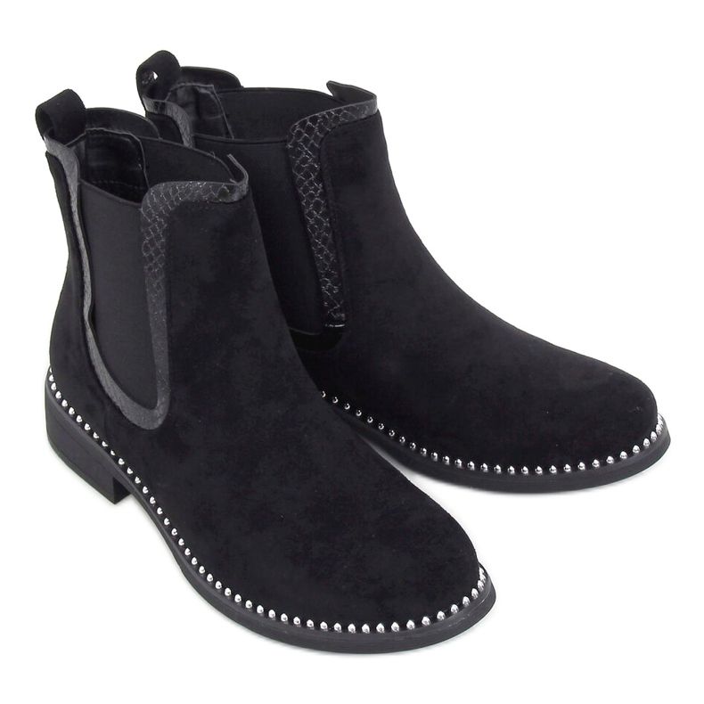 Black Jodhpur boots suede black RQ313 Black