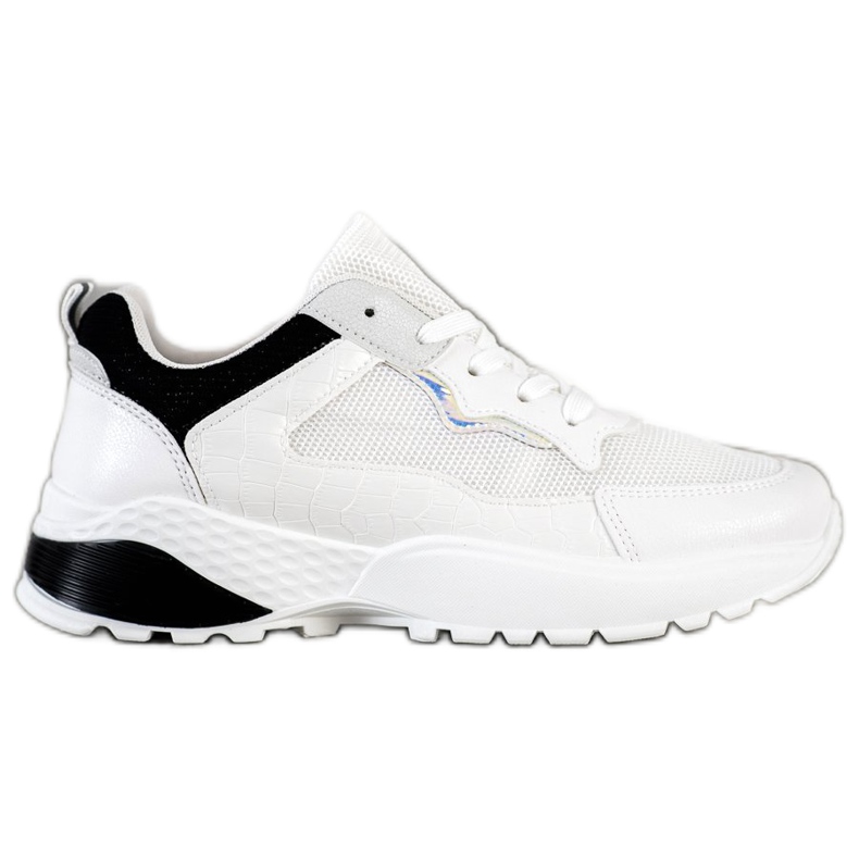 SHELOVET Sneakers With Black Inserts white grey