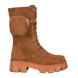 Seastar Suede Boots With Pocket brown yellow Seastar Suede Boots With Pocket brown yellow