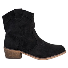 Queentina Comfortable cowboy boots with insulation black