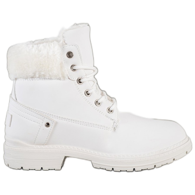 SHELOVET Hiking Boots With Fur white