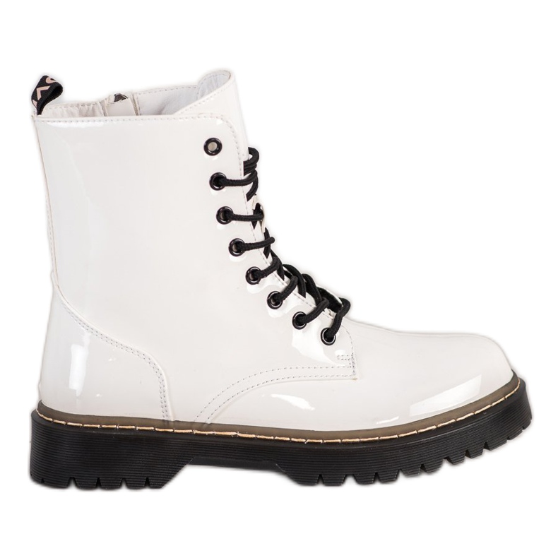 SHELOVET Lacquered White Trappers