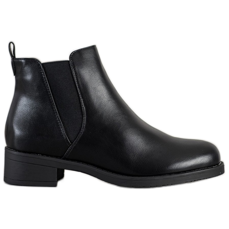 Ideal Shoes Eco leather Chelsea boots black