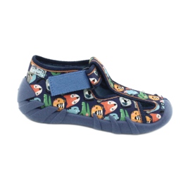 Befado children's shoes 190P101 navy blue blue multicolored green