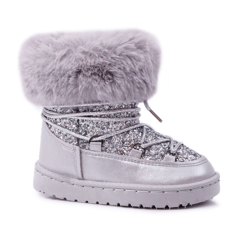 FRROCK Children's Warm Snow Boots With Fur Silver Nicola FRROCK Children's Warm Snow Boots With Fur Silver Nicola
