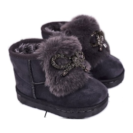 Children's Snow Boots With Fur Suede Gray Amelia grey