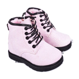 Children's Brocade Warm Boots Trappers Pink Ariel