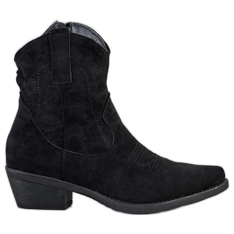 Ideal Shoes Cowboy Boots With Suede black