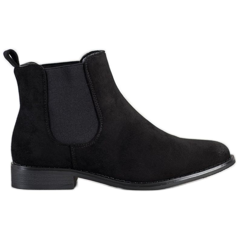 Ideal Shoes Suede Chelsea boots black Ideal Shoes Suede Chelsea boots black
