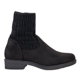 SHELOVET Slip-on Suede Booties black