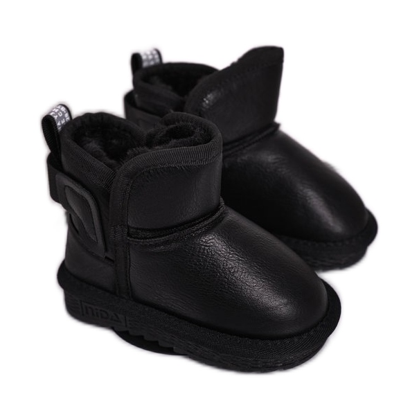 Apawwa Children's Black Snow Boots With Fur Black Charlotte Apawwa Children's Black Snow Boots With Fur Black Charlotte