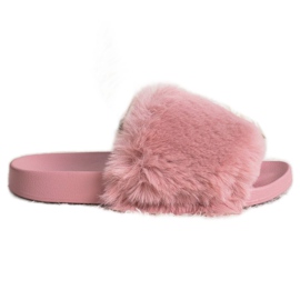 Bona Fashionable Slippers With Fur pink