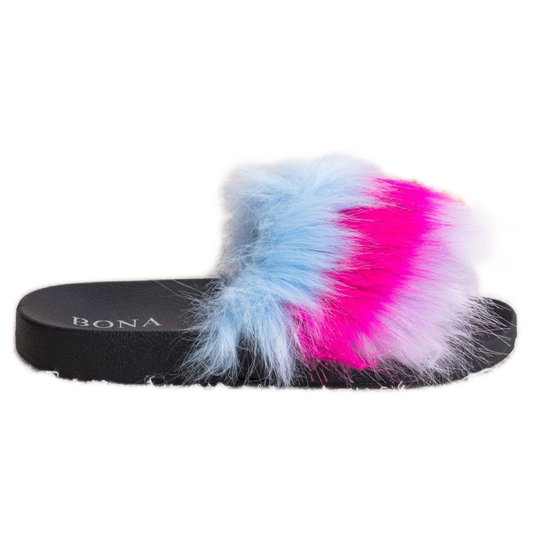 Bona Colorful Slippers With Fur multicolored