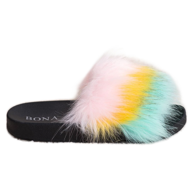 Bona Colorful Slippers With Fur multicolored