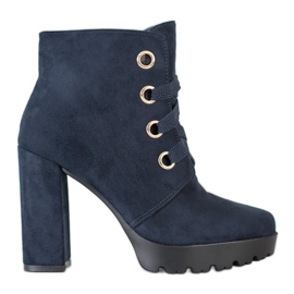 Juliet Lace-up Ankle Boots navy blue