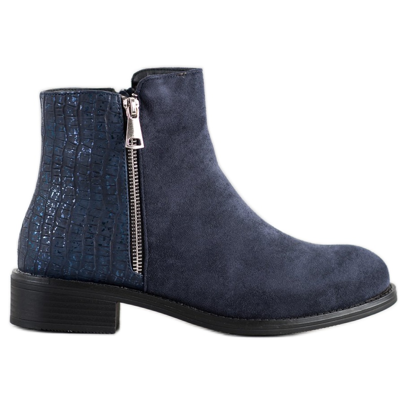 Bestelle Fashionable boots with a zipper navy blue blue