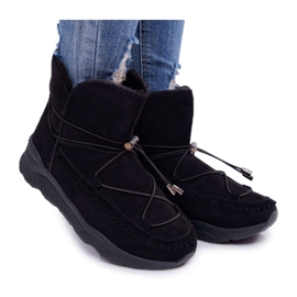 HAN Women's Boots Snow Boots Warmed with Fur Black Synte