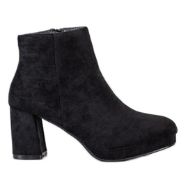 SHELOVET Suede Booties On A Bar black