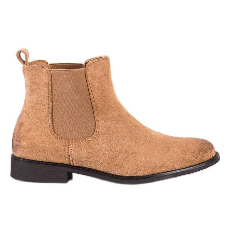 Ideal Shoes Suede Chelsea boots beige