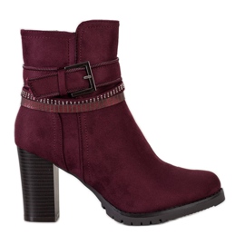 Queentina Elegant Suede Booties red multicolored Queentina Elegant Suede Booties red multicolored