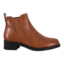 Ideal Shoes Eco leather Chelsea boots brown