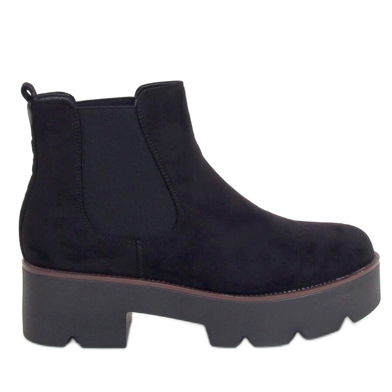 Black Chelsea boots with high sole black 8B987 Black