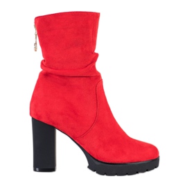 Bella Paris High Platform Boots red