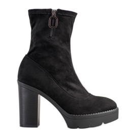 Super Mode Stylish Platform Ankle Boots black