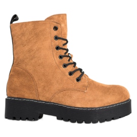 SHELOVET Suede Trappers On The Platform brown SHELOVET Suede Trappers On The Platform brown