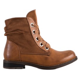 Super Mode Stylish Tied Booties brown