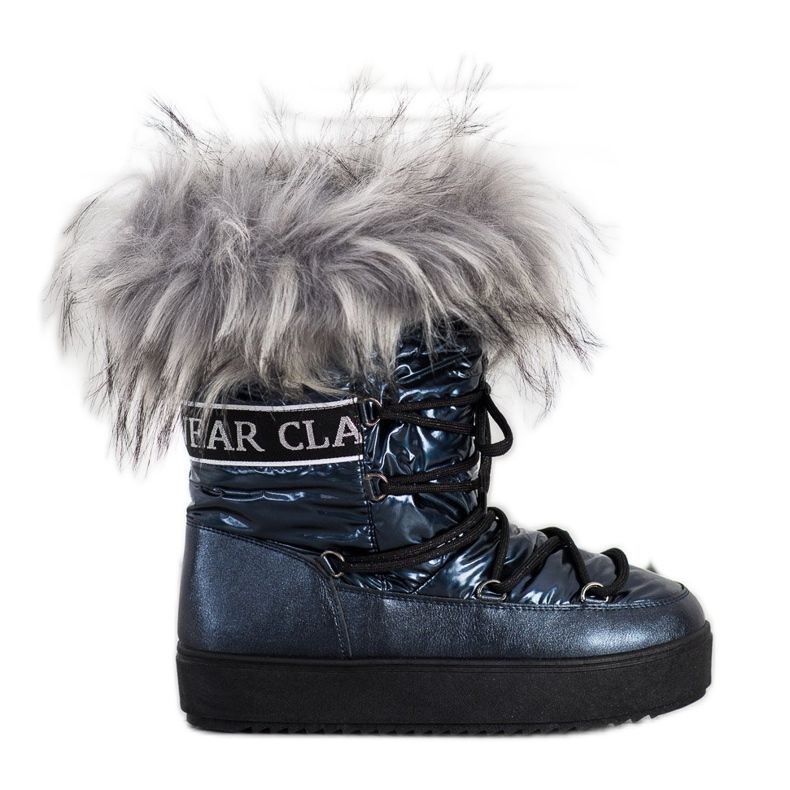 SHELOVET Snow Boots With Fur navy blue blue SHELOVET Snow Boots With Fur navy blue blue