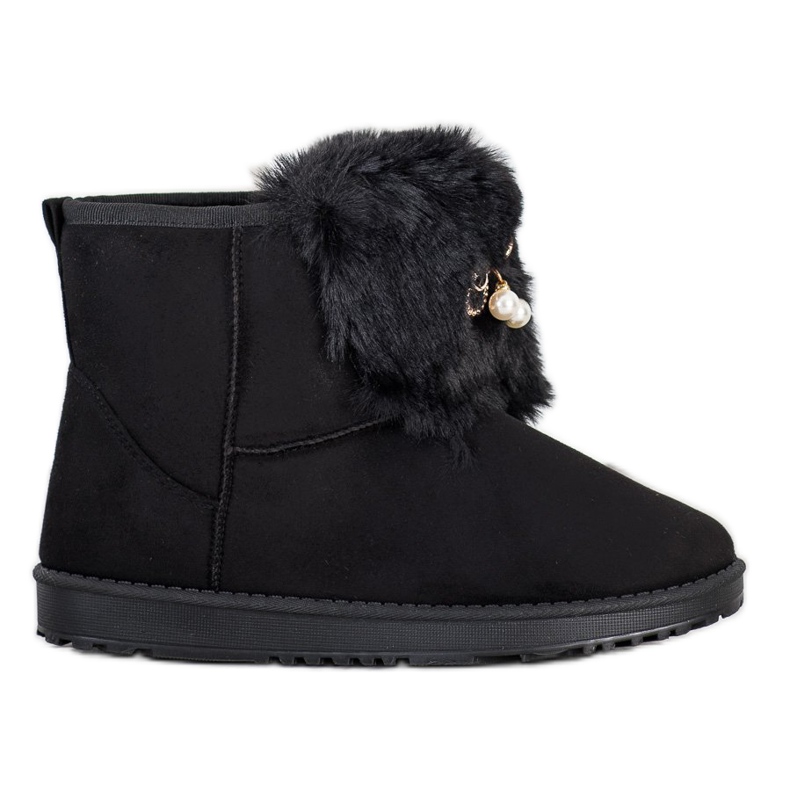 Queentina Warm Mukluki With Ornament black