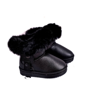 Apawwa Black Marella insulated children's snow boots with fur