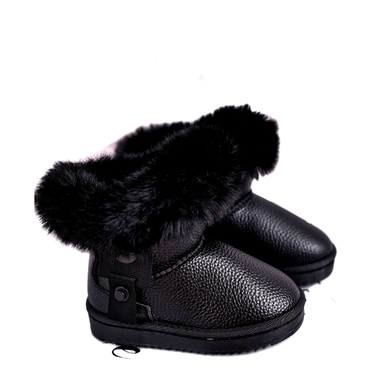 Apawwa Black Marella insulated children's snow boots with fur