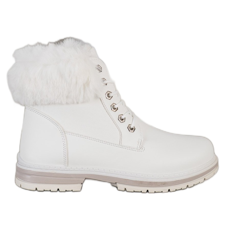 SHELOVET White Trappers With Fur