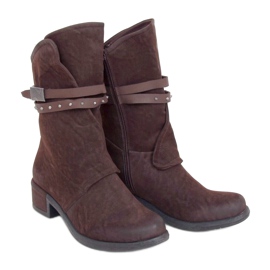 Brown ST-05P Brown military women's boots
