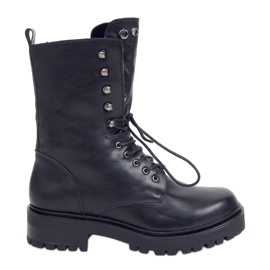 Black military lace-up boots NC1092 Black