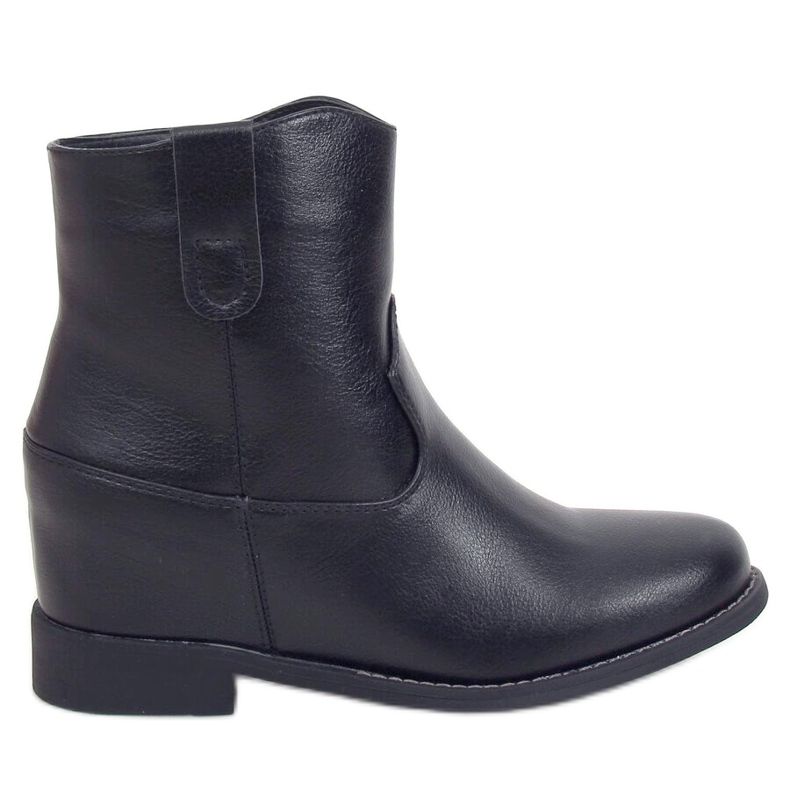 Black Boots on a hidden wedge heel 8003 Black