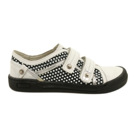 Leather Velcro Shoes Bartek 78148-25K Polka Dots white black silver Leather Velcro Shoes Bartek 78148-25K Polka Dots white black silver