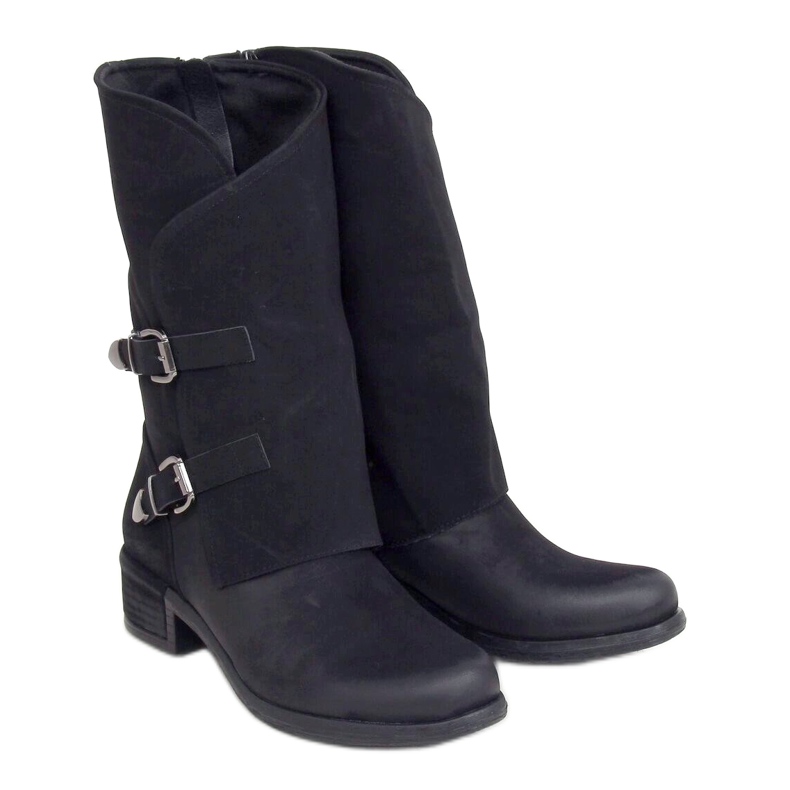 Black military boots ST-33P Black
