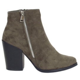 Green high-heeled boots TX-1873 DK.GREEN