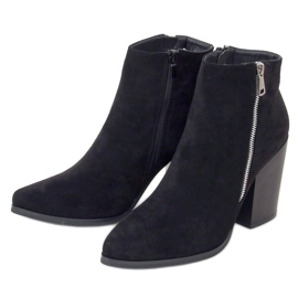 Black wide-heeled boots TX-1873 Black