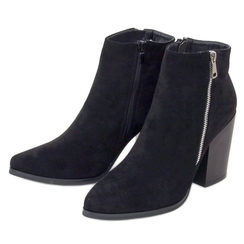 Black wide-heeled boots TX-1873 Black