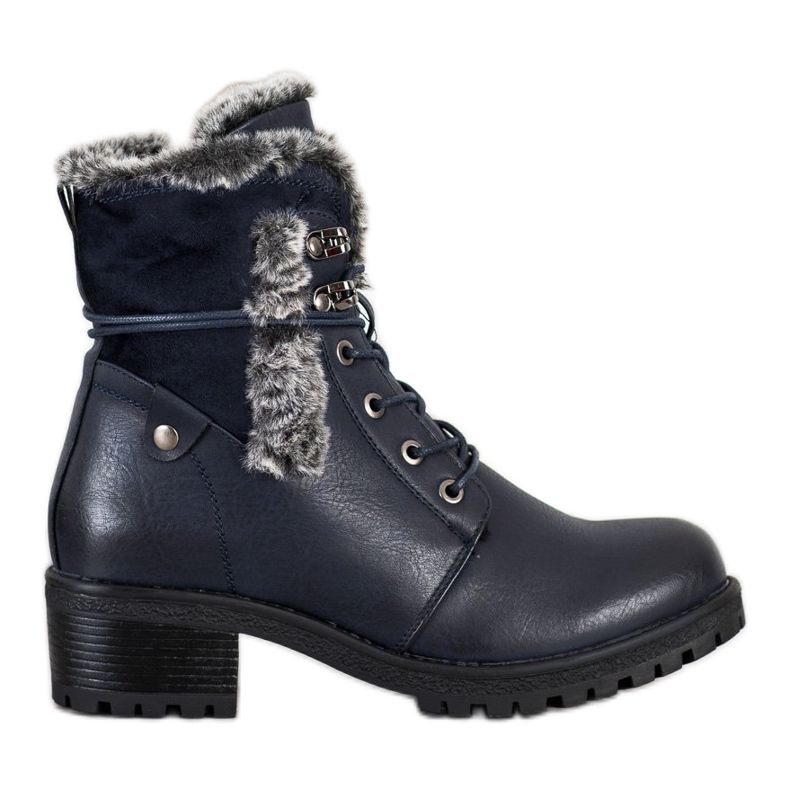 Super Mode Navy blue boots with fur Super Mode Navy blue boots with fur