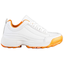 Kylie Fashionable Sneakers white orange Kylie Fashionable Sneakers white orange