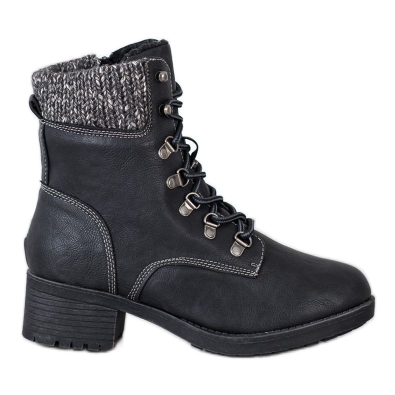 Queentina Warm boots on the post black grey