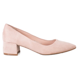 SHELOVET Pumps On Low Heel beige pink