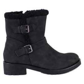 Cm Paris Black Boots With Buckles